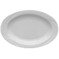 Блюдо «Аркадия» овальное;фарфор;,H=25,L=370,B=315мм;белый
