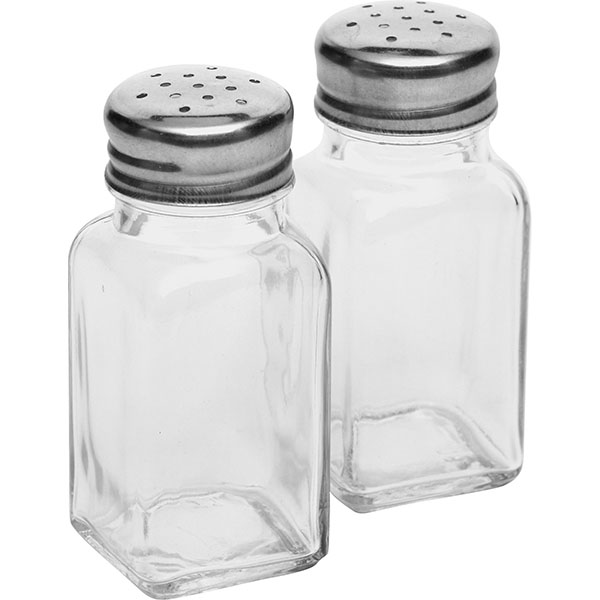 Набор для специй солонка+перечница;стекло,металл;D=4,H=10см;прозр.