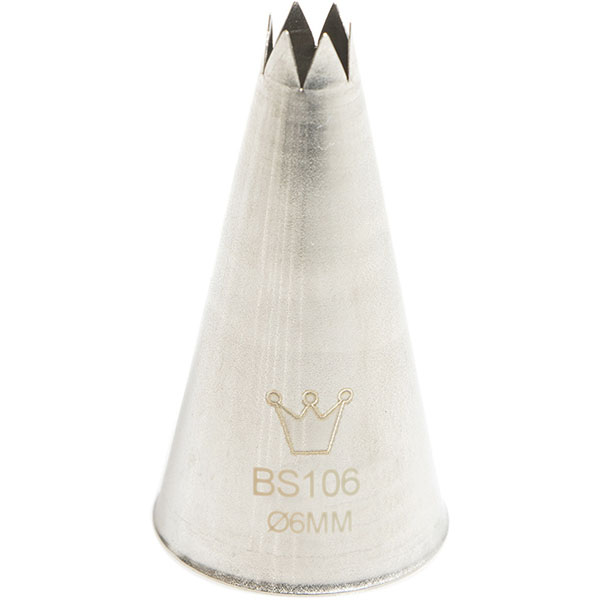 Насадка кондитерская «Открытая звезда» (6 зубцов)[5шт];сталь нерж.;D=25/6,H=45мм;стальной