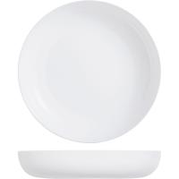 Тарелка глубокая «Эволюшнс Уайт»;стекло;1,4л;D=25,H=4см;белый