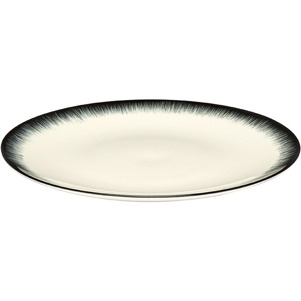 Тарелка «Де» №3;фарфор;D=17,5см;кремов.,черный