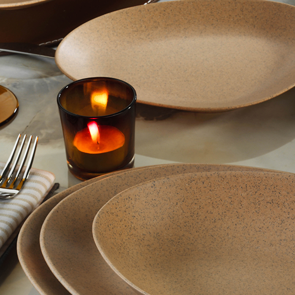 Тарелка «Гэлэкси» ассиметричная;фарфор;D=350,H=39мм;бежев.