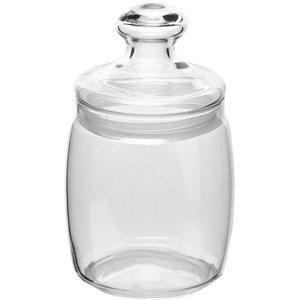 Банка круглая с крышкой «Чешни»;стекло,резина;0,92л;D=94,H=185мм;прозр.