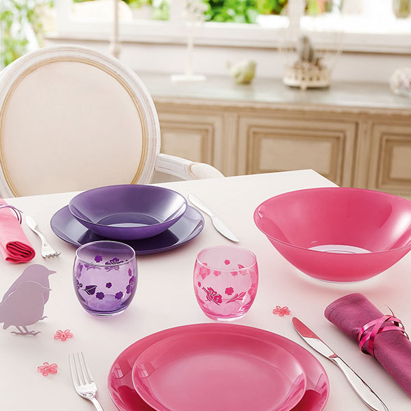 Тарелка глубокая «Арти»;стекло;0,78л;D=20см;розов.