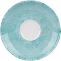 Блюдце «Аида» с декором;фарфор;D=12см;бирюз.