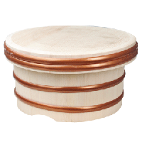 Кадка для риса с крышкой;бамбук;D=20,5,H=11,5см;бежев.