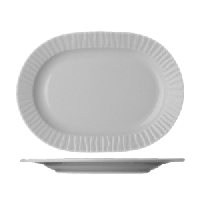 Блюдо «Нестор» овальное;фарфор;,H=2,L=28,B=20см;белый