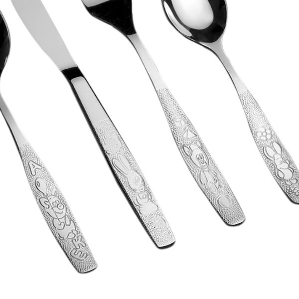 Набор столовых приборов «Непоседа» детский[4шт];сталь нерж.;серебрист.