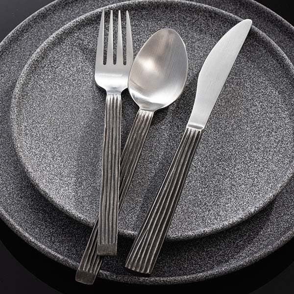 Нож столовый «Дистрест»;сталь нерж.;,L=22,9см;черный,металлич.