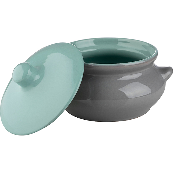 Горшок для запекания «Лакомка»;керамика;450мл;голуб.