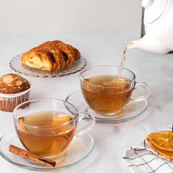 Чайная пара;стекло;180мл;D=90/136,H=66мм;прозр. Чайная пара;стекло;180мл;D=90/136,H=66мм;прозр.