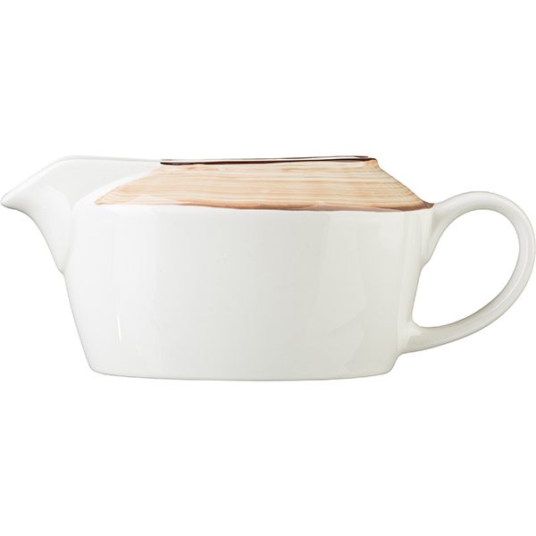 Соусник «Чино»;фарфор;465мл;,H=85,L=200,B=97мм;белый,бежев.