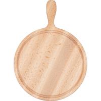 Доска для подачи с ручкой;бук;D=250,H=25мм;св. дерево