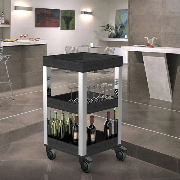 Тележка сервировочная 3 яруса для напитков;мдф;,H=94,L=50,B=50см;венге