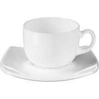 Кофейная пара «Квадрато» набор[6шт];стекло;90мл;D=63,H=75мм;белый