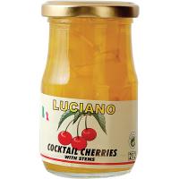 Вишня с черенками «Кокт.» 225 г (25-30 шт.в банке);стекло;D=60,H=105мм;желт.