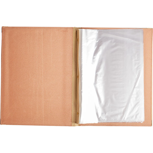 Папка-меню с тиснением и уголками;кожезам.;,H=85,L=325,B=225мм;бежев.