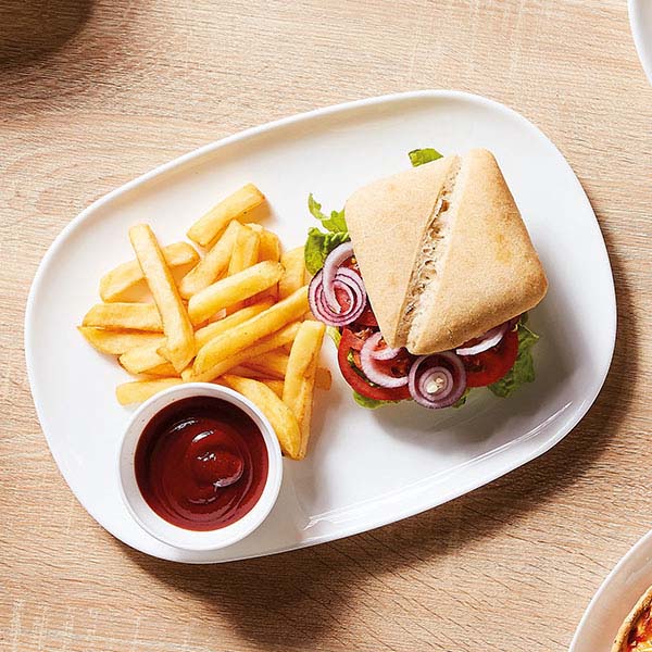 Блюдо «Эволюшнс Уайт» прямоугольное;стекло;,L=34,B=24см;белый