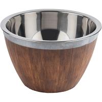 Салатник с охлаждением;пластик,сталь нерж.;3л;D=26,H=16см;тем.корич.,металлич.