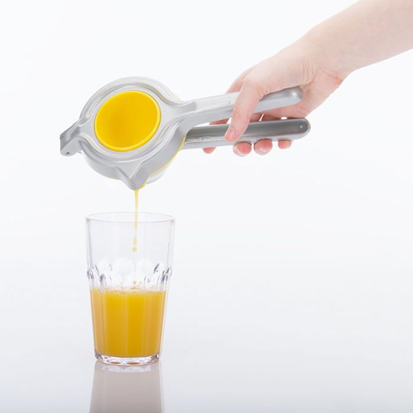 Сквизер для цитрусовых;алюмин.,пластик;,H=8,L=26,B=12см;серебрист.,желт.