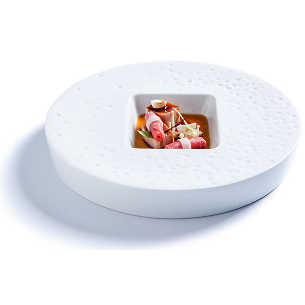 Тарелка «Минерал»;фарфор;,L=23см;белый