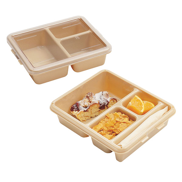 Контейнер д/подачи еды (3 ячейки);поликарбонат;,H=65,L=230,B=280мм;бежев.