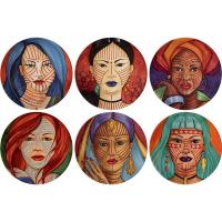 Тарелка «Анимае» в ассортименте набор[6шт];фарфор;D=32см;разноцветн.