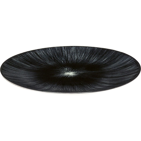 Тарелка «Де» №6;фарфор;D=17,5см;кремов.,черный