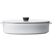 Блюдо для подачи «Карактэр» с крышкой с ручками;керамика;1,3л;,H=90,L=260,B=185мм;белый,черный