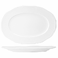 Блюдо «Афродита» овальное;фарфор;,H=20,L=280,B=195мм;белый