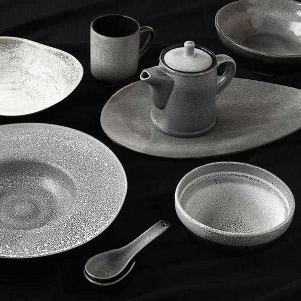 Кружка «Млечный путь»;фарфор;350мл;D=90,H=100,L=115мм;черный,серый