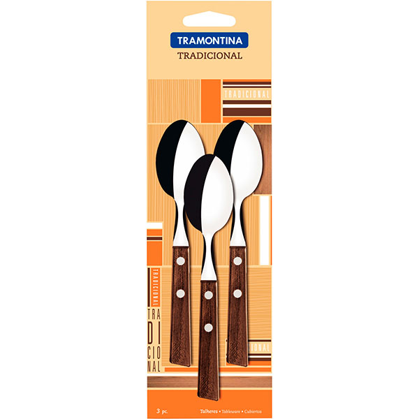 Ложка чайная с деревянной ручкой набор[3шт];сталь,дерево;,L=150/42,B=2мм;металлич.