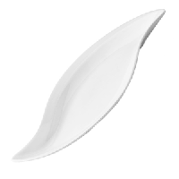 Блюдо «Пати» лист;фарфор;,L=37,B=19см;белый
