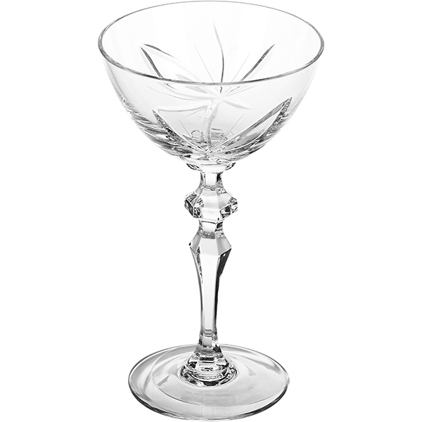 Шампанское-блюдце «Цветок»;хрусталь;200мл;D=10,5,H=18,3см;прозр.