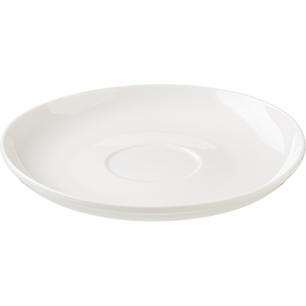 Блюдце «Перла»;фарфор;D=150,H=18мм;белый