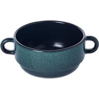 Чашка бульонная «Млечный путь изумрудный»;фарфор;300мл;D=115,H=55мм;изумруд.,черный