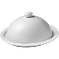 Тарелка «Парфенон» с крышкой;фарфор;D=16,H=9см;белый,матовый