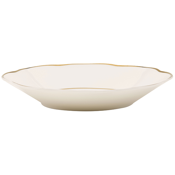 Тарелка глубокая «Анемон Голд»;кост.фарф.;D=21см;белый,золотой