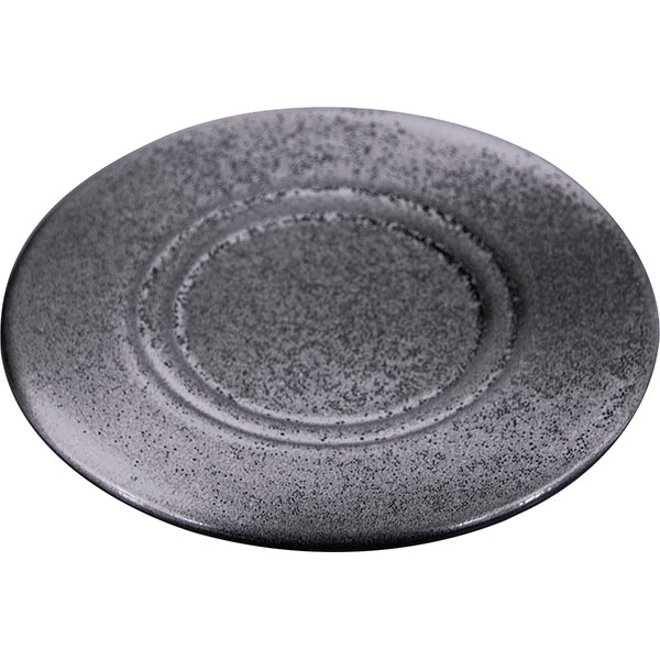 Блюдце «Млечный путь»;фарфор;D=155/70мм;черный,серый