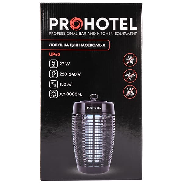 Ловушка для насекомых «UP40»;пластик;D=17,H=31,5см;27вт;черный