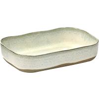 Блюдо глубокое №5;песчаник;,H=5,L=23,B=15см;кремов.