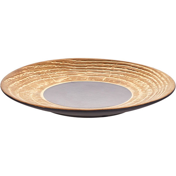 Тарелка пирожковая «Арборесценс»;фарфор;D=16,H=2см;слон.кость,золотой