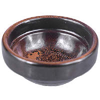 Соусник «Млечный путь терракот»;фарфор;30мл;D=60,H=25мм;терракот,черный