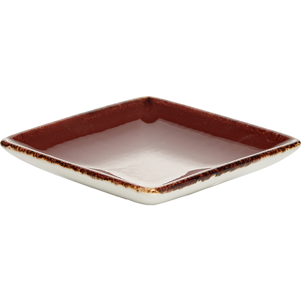 Блюдо «Террамеса Мокка» квадратное;фарфор;,L=10,B=10см;тем.корич.