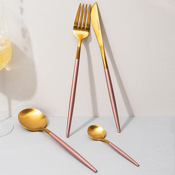 Нож столовый «Стил Пинк Голд Мэтт»;сталь нерж.;,L=223,B=15мм;золотой,розов.