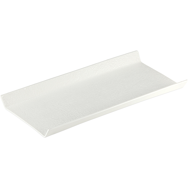 Поднос фуршетный «Афрос» для подачи прямоугольный;кост.фарф.;,H=25,L=305,B=150мм;белый