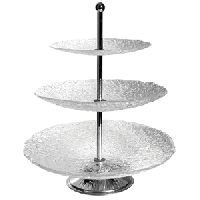 Этажерка 3-х ярусная «Клиа» d=22,26,32см;стекло,сталь;,H=45см;прозр.,металлич.