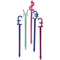 Пики для канапе «Валюты»[300шт];полистирол;,L=82мм;разноцветн.