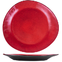 Тарелка «Млечный путь красный»;фарфор;,H=3,L=32,B=29см;красный,черный