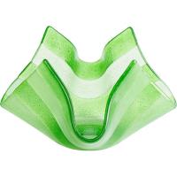 Подсвечник «Флауэ»;стекло;,H=106,L=185,B=177мм;зелен.